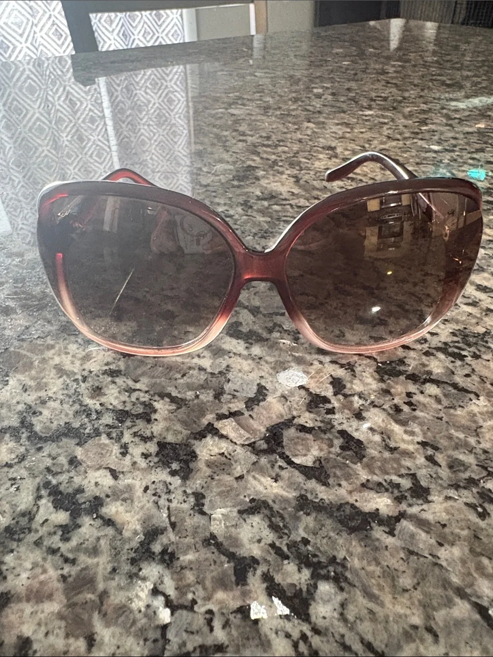 Women's Oversized Fashion Sunglasses - Brown Gradient